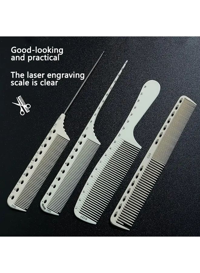 6pcs Set Hairdressing Comb With Scale Professional Hair Styling Comb For Barber Salon And Home Use - Image 3